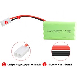 Yangers 9,6 V 2400 mAh NI-MH Akku RC-Akkus Tamiya-Stecker mit USB-Ladegerät-Set für RC Auto Offroad LKW Jumper Fahrzeug Drift Monster Spielzeug