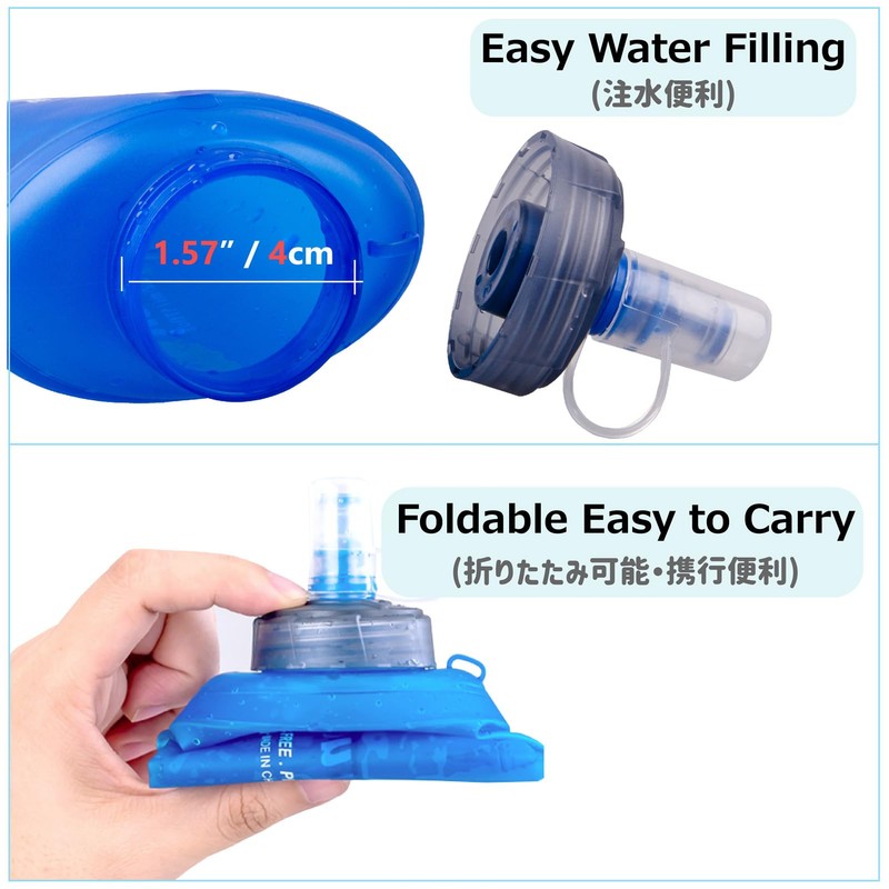 Azarxis TPU Foldable Soft Flask, BPA-Free Hydration Bottles, Water Bottle,