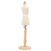 Female Mannequin Torso Dress Shape with Height-Adjustable Stand, Wooden Base,