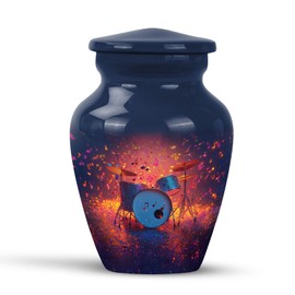 KARYLIZ Drum Urn - Drum Mini Keepsake for Women & Men - Small Urns for Human Ashes Adult Man - Memorial Urn for Ashes Adult Male Drums - Funeral Cremation Urns for Dad 3 Inch
