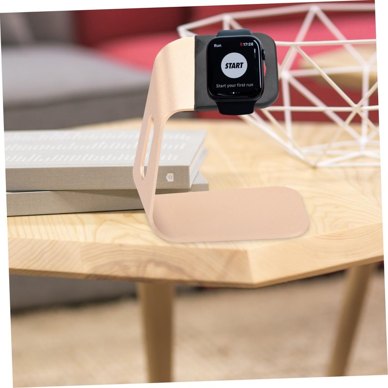 jojofuny 2pcs Aluminium Alloy Watch Charging Stand Holder Gold Convenient