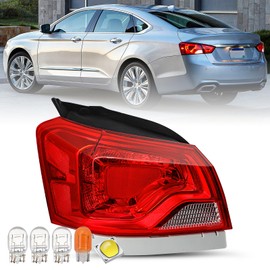 SOCKIR Fit for 2014-2020 Chevy Impala Tail Light Assembly Replacement Halogen Outer Rear Taillight OE Direct Replacement Brake Tail Lamp LH (Left Driver Side)