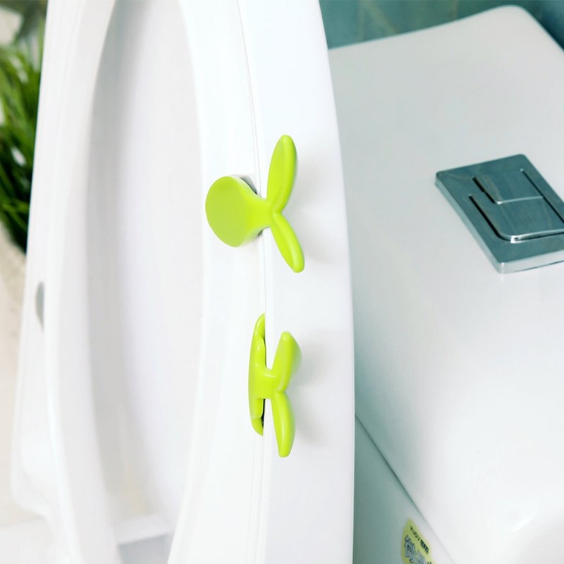 MinniLove Toilet Seat Handle Handle Handle Green Leaf Design Bathroom