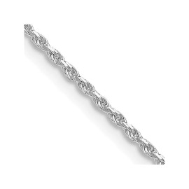 GlittersandGold Sterling Silver Rhodium-plated 1.5mm Diamond-cut Rope Chain Necklace