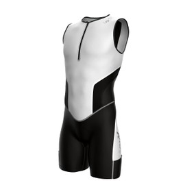 Sparx X Triathlon Suit Men Racing Tri Cycling Skin Suit Bike Swim Run (White_Elite, Large)