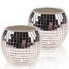 Kepfire 2Pcs Glass Votive Candle Holders Decoration Mosaic Crystal Round