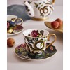 Spode Creatures of Curiosity Tea Cup and Saucer Fluted Black