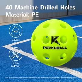 PEPKUBALL 40-Hole Outdoor Pickleball Balls 4 Pack - High-Bounce, High Visibility Green, Durable Molded Design for All Skill Levels & Paddle Types(x40,4pack)