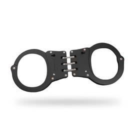 Shoke - Genuine police handcuffs - Double locking safety hinge shackle - Key opening - Made of K-70 steel - Minimum opening 50 mm max - 200 mm - colour: black