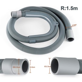 1Plusselect Washing Machine Drain Hose Extension Kit, Universal Replacement Flexible Washing Mashine Discharge Hose Dishwasher Drain Hose(5FT)