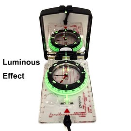 GooBeeZ Map Baseplate Compass with Adjustable Declination Clinometer Magnifying Glass for Hiking Backpacking Camping (GBZ-BP6F)