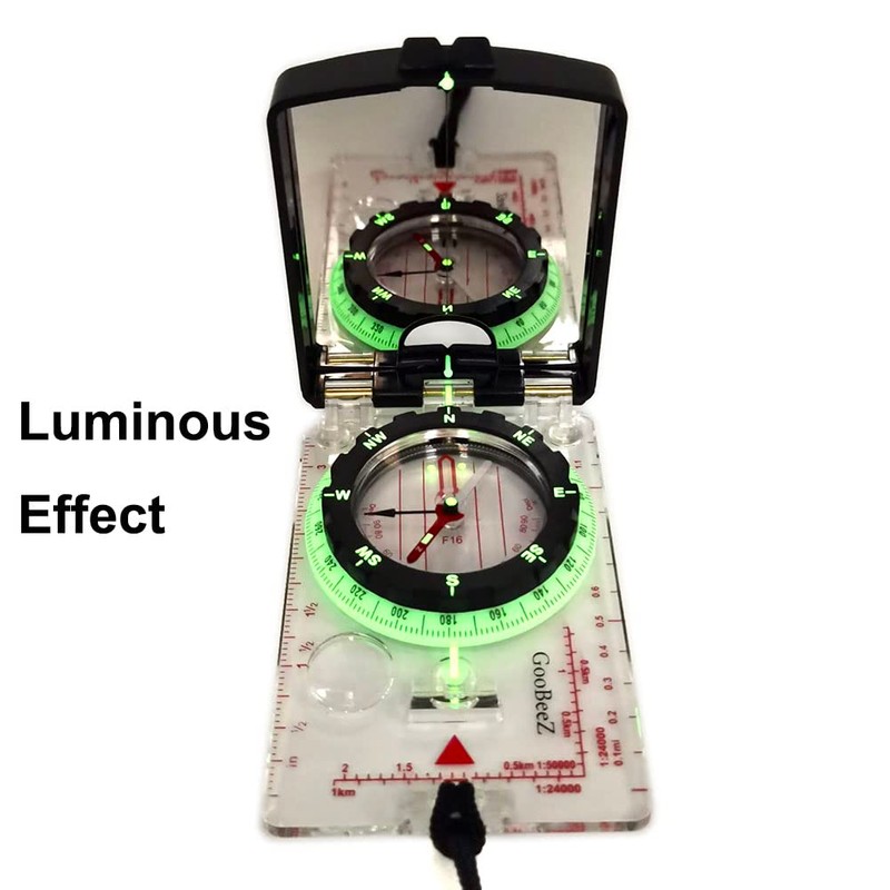 GooBeeZ Map Baseplate Compass with Adjustable Declination Clinometer Magnifying Glass