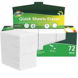 SCRUBIT Eraser Sheets – 72 Pack Disposable Magic Cleaning sponges - All Purpose Household Cleaner pads for Kitchen Couch and Bathroom