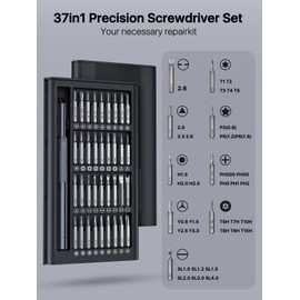 AXTH 37in1 Small Precision Screwdriver Set, Professional Magnetic Mini Repair Tool Kit for Phone, Computer, Watch, Laptop, Macbook, Ring Doorbell, Eyeglass, Electronic, [Bearing Steel] Screw Driver
