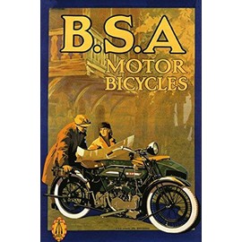 BSA Motor Bicycles Bikes Motorcycle 20" X 30" Image Size Vintage Poster Repro