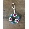 Felt Easter decoration, handmade Easter home decor, wreath with flowers