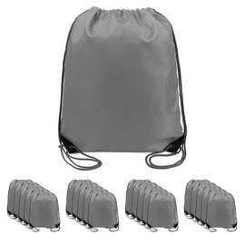 BeeGreen 20 pieces Wholesale Grey Drawstring Backpack Bags Cinch Bags Bulk Heavy Duty String Backpack Machine Washable Lightweight Sackpack Outdoor Sport Bags for Men Women