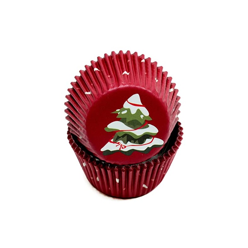 Chef Craft Paper Patterned Cupcake Liners, 50 Count, Red/Green/White