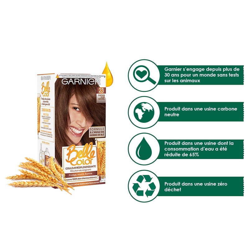 Garnier Coloration Belle Color – 23 Chatain Doré Naturel