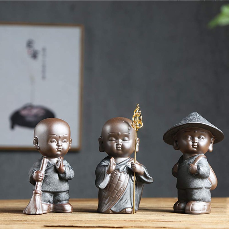 Small Monk Walkers Little Cute Monk Statues (Abbot)