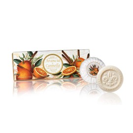 Cinnamon & Orange Soap Pack of 3 Round Soap 100g Handmade Italian Made of Fiorentino