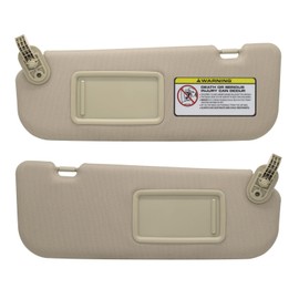 NHILES Left Driver & Right Passenger Side Sun Visor Replacement Compatible with Hyundai Elantra 2011 2012 2013 2014 2015 Replace# 852103X000TX Colour Beige