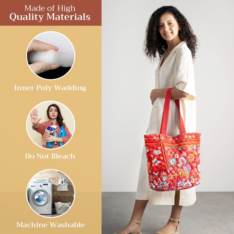 Maison d' Hermine Shopping Bags Cotton Quilted Tote Bag with