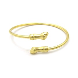 Egyptian Pyramid, Queen Nefertiti, Fist Piece 100% Solid Brass Cuff Bangle Bracelet (Fist/Medium)