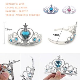 XineYuor 2 x LED Crown Girls, Luminous Crown Headband, Princess Crown, Crown Headband, Carnival Rave Headpiece, Party Costume, Hair Accessories, Birthday for Girls