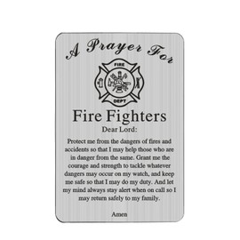 KEYCHIN Firefighter’s Prayer Wallet Insert Card Fireman Gifts Fire Fighter Jewelry For Father Husband Boyfriend (Firefighter Card)
