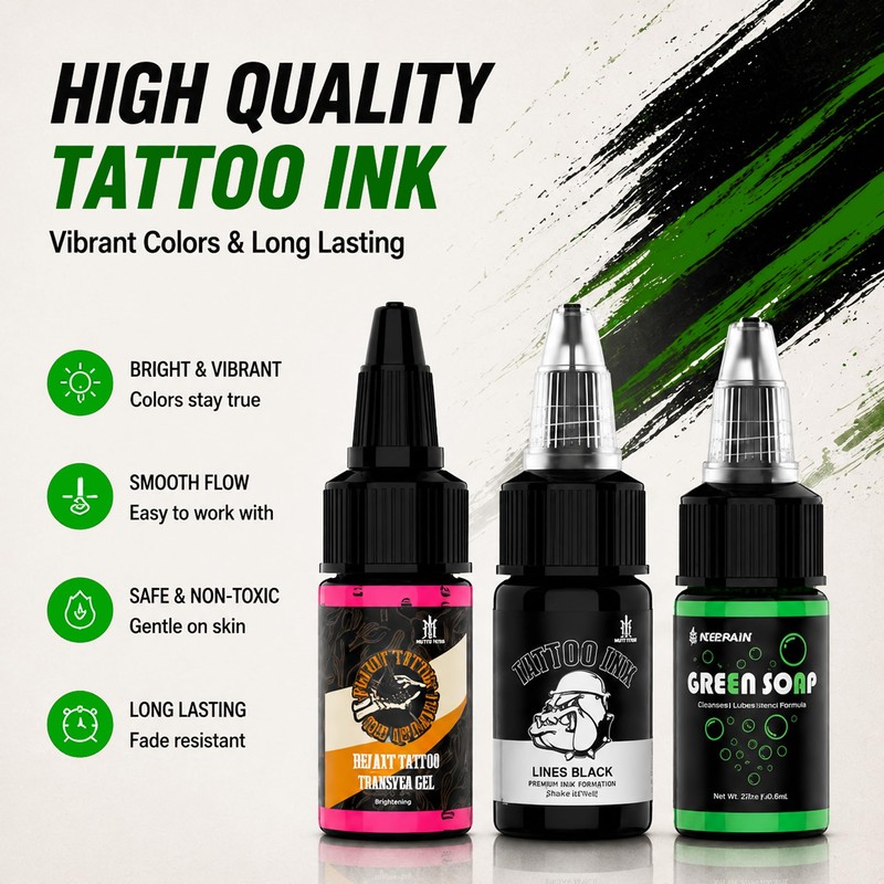 NEDPAIN Tattoo Practice Kit for Beginners with Skin, Needles and