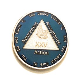 Recovery Line 25 Year AL-Anon Medallion - Al-Anon Blue Tri-Plate Medallion, Chip, Coin, Token