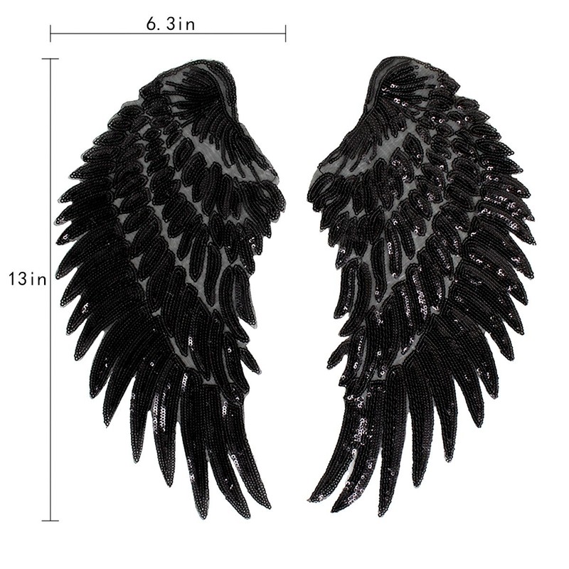 Sequins Large Angel Wings Patches Decorative Iron on Sew on