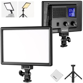 NEEWER 9 Inch LED Camera Panel Video Light, 4000 mAh USB C Dimmable DSLR Soft Key Light 3200K-5600K CRI95+ for Studio Photography Recording Streaming, Mini Table Tripod Stand, Cleaning Cloth, NL-116AI