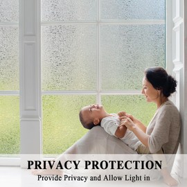 Privacy Window Film Decorative Water Glass Sliding Door Tint Static Cling Etched Crystal Cover No Glue Removable Anti UV Heat Control Decal Contact Paper for Home Office,35x157in.