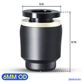 TAILONZ PNEUMATIC 6mm Tube OD Plastic Push-in Connect Tubing Pneumatic Cap Plug Fitting PPF-6 (Pack of 10)