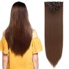 Clip-in hair extensions, 8 wefts like real hair, straight