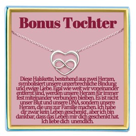 Temulnee Stepmother Necklace Gifts for Stepdaughter Gift Bonus Mum Daughter Birthday Stepmom Necklace Gift Ideas Bonus Mother Mother's Day Mother's Day Gifts Birthday Gifts Jewellery, No