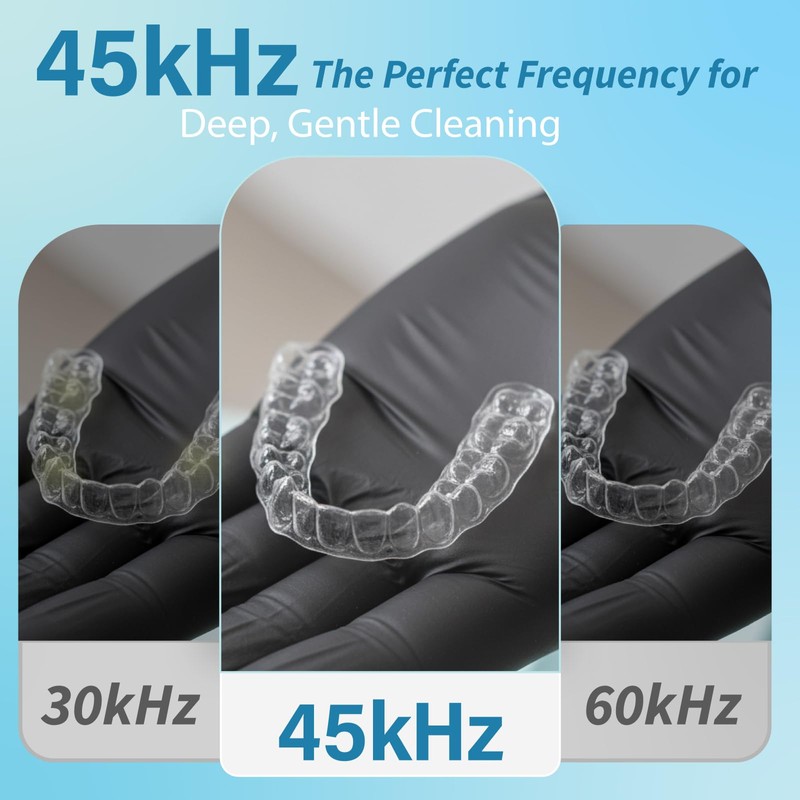 Ultrasonic Retainer Cleaner Machine with Digital Timer, 45kHz Deep Cleaning