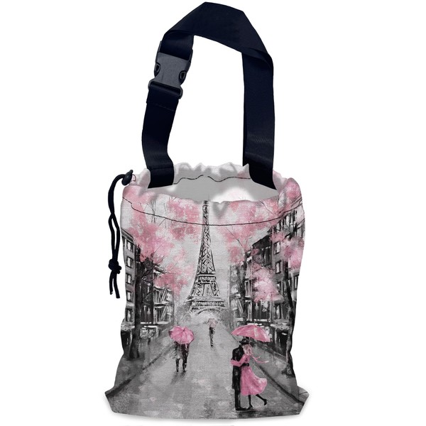 NHNXHWIA Eiffel Tower Car Trash Bag,Paris Oil Painting Hanging Drawstring