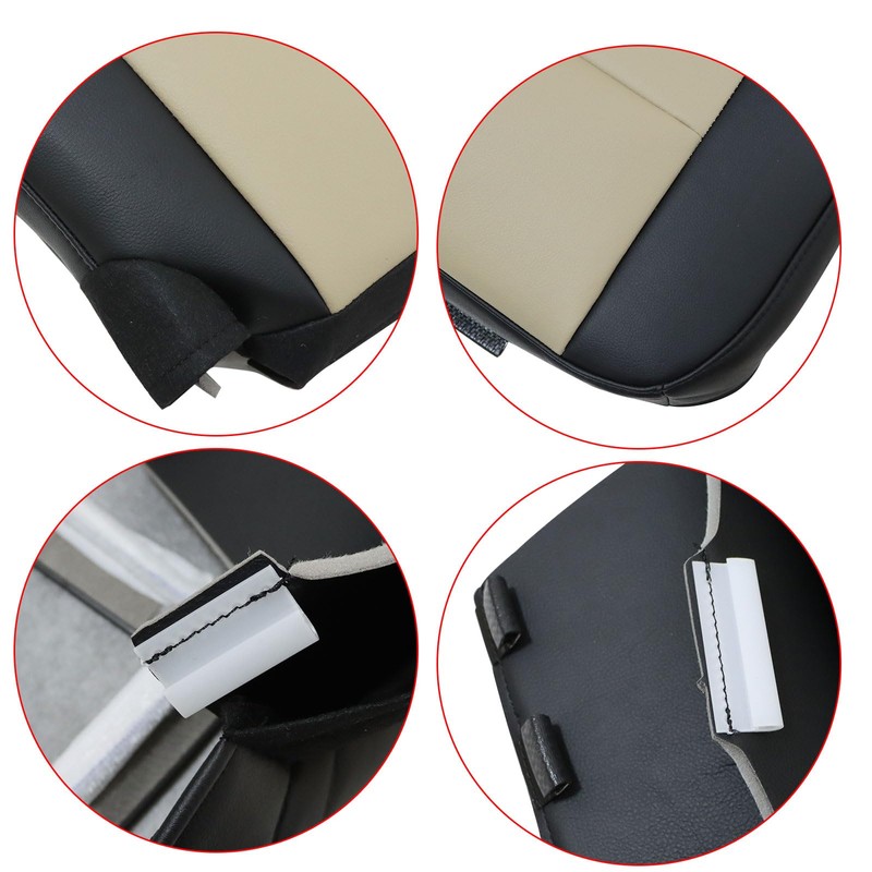 NLQR Front Driver Bottom Replacement Microfiber Leather Seat Cover Compatible