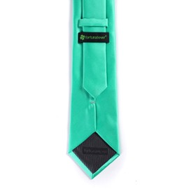 Fortunatever Corbata de satén sólido para hombre, corbatas hechas a mano con varios colores + caja de regalo, Azul (Ice Blue), Medium