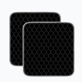 RIQINXIN Absorbent Reusable Seat Protector Pads 2Pcs Waterproof Incontinence & Bedwetting Chair Pads Washable Underpads for Adults Elderly (Bed Wheelchair Sofa) Quilted Chuck Pads 21x22in Black