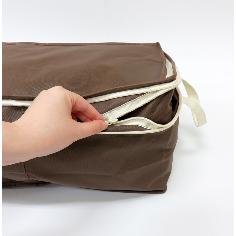 Towa Sangyo 85688 Storage Bag, Clothes, Double Height, Brown, 19.7