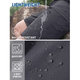 TACVASEN Mens Shorts Quick Dry Shorts Cargo Shorts Golf Shorts Stretch Shorts Tactical Shorts Outdoor Shorts Dark Grey 34