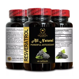 OLANTA TRADE SOLUTION Trans Resveratrol 500mg – Natural Antioxidant Polyphenol – 1 Bottle 60 Capsules