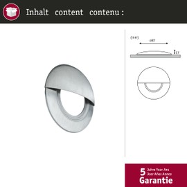 Paulmann 93743 Special LED Recessed Light Cover Approximately 87mm Stainless Steel Cap