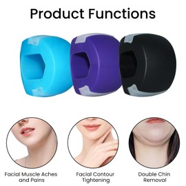 YCLFHOO 3 Pcs 3 Levels of Jaw Trainer Ball,Jaw Exerciser,Jawline Fitness Ball,Double Chin Trainer Ball,Jaw Muscle Exerciser with Rope Transparent box,Jaw Chewing Ball for Exercises Facial Muscles Men