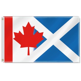 3×5 FT Canada Scotland Combo Flag,Large Canadian Scottish Decor,Double Side Digital Printed 150D Polyester Banner With Canvas Header Brass Grommet For Outdoor Indoor Parade Car