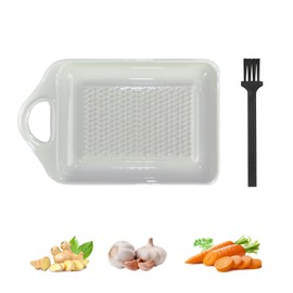 Ceramic Grater Set, Grater with Mini Brush, Ceramic Grater, Ginger Grater, Ceramic Smooth and Easy to Clean, Suitable for Grating Ginger, Garlic, Nutmeg and Onion